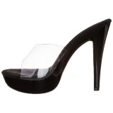 Transparent Black 14 cm COCKTAIL-501 Mules Platform