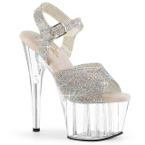 Transparent rhinestones platform 18 cm ADORE-RS pleaser high heels sandals