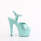 Turquoise 18 cm ADORE-709GP glitter platform sandals shoes