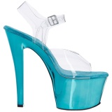 Turquoise Transparent 18 cm SKY-308 High Heels Platform