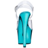 Turquoise Transparent 18 cm SKY-308 High Heels Platform