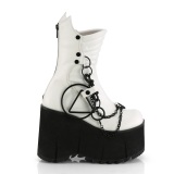 Vegan 11,5 cm KERA-130 alternative ankle boots platform white