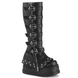 Vegan 12 cm STOMP-223 cyberpunk platform wedges boots with buckles