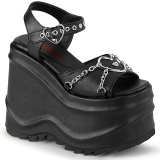 Vegan 15 cm DemoniaCult WAVE-09 lolita platform wedge sandals