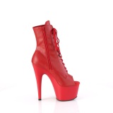 Vegan 18 cm ADORE-1021 Exotic platform peep toe ankle boots red