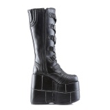 Vegan 18 cm mens knee boots cyberpunk boots excessive platform black