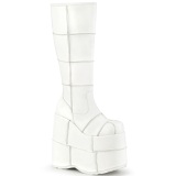 Vegan 18 cm mens knee boots cyberpunk boots excessive platform white