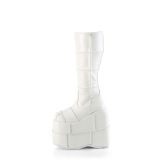 Vegan 18 cm mens knee boots cyberpunk boots excessive platform white