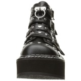 Vegan 5 cm DemoniaCult EMILY-315-1 goth ankle boots with buckles