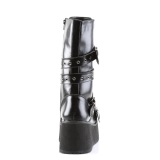 Vegan 8,5 cm TRASH205 mens boots platform with buckles black