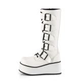 Vegan 8,5 cm TRASH518 cyberpunk knee high mens boots platform white