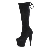 Vegan suede 18 cm ADORE-2008 Exotic pole dance boots in black