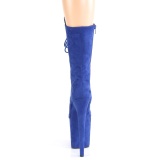 Vegan suede 20 cm FLAMINGO-1050FS Exotic pole dance boots in blue