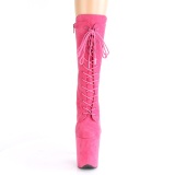 Vegan suede 20 cm FLAMINGO-1050FS Exotic pole dance boots in pink