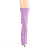 Vegan suede 20 cm FLAMINGO-1050FS Exotic pole dance boots in purple