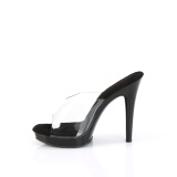 Vinyl 12,5 cm GLORY-501 Black mules high heels