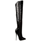 Vinyl 16 cm DAGGER-3060 fetish overknee boots shiny