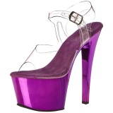 Violet Transparent 18 cm SKY-308 High Heels Platform