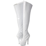 White 15 cm KISS-3010 Platform Thigh High Boots