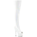 White 18 cm ADORE-3011HWR Hologram overknee boots peep toe