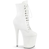 White 20 cm FLAMINGO-1020WR platform ankle booties