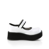 White 6 cm SPRITE-01 emo platform maryjane shoes with buckles