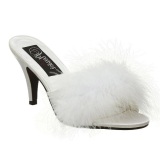 White Feathers 8 cm AMOUR-03 High Women Mules Shoes for Men