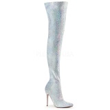 White Glitter 13 cm COURTLY-3015 Pleaser Overknee Boots