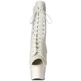 White Leatherette 18 cm ADORE-1021 womens platform soled ankle boots