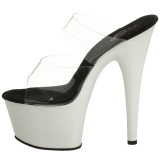 White Neon 18 cm ADORE-702UV Platform Mules Shoes