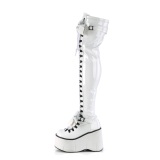 White Patent 11,5 KERA-303 overknee boots with laces