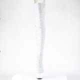 White Sequins 20 cm ADORE-3020 Exotic pole dance overknee boots