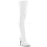 White Shiny 13 cm SEDUCE-3010 overknee high heel boots