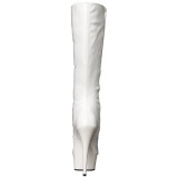 White Shiny 15,5 cm DELIGHT-2023 Platform Knee Boots