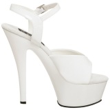 White Shiny 15 cm KISS-209 Platform High Heels Shoes