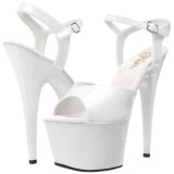 White Shiny 18 cm ADORE-709 Platform High Heels Shoes