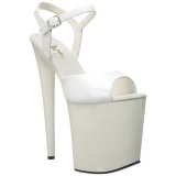 White Shiny 20 cm Pleaser FLAMINGO-809 High Heels Platform