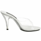 White Transparent 11 cm CARESS-401 Women Mules Shoes