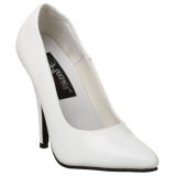 White Varnished 10 cm VANITY-420 pointed toe pumps high heels