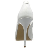 White Varnished 13 cm AMUSE-20 pointed toe stiletto pumps