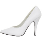 White Varnished 13 cm SEDUCE-420V pointed toe pumps with high heels