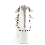 White Vegan 9 cm ASHES-70 lolita ankle boots platform block heels