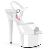 White sandals platform 18 cm PASSION-709 pleaser high heels sandals