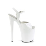 White sandals platform 20 cm NAUGHTY-809 pleaser high heels sandals